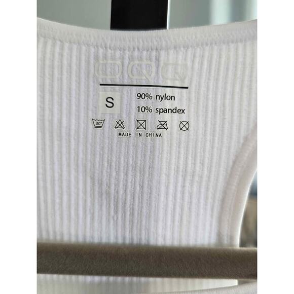 White Racerback OQQ Bodysuit-Sleek& Sculpting One-piece NEW-SMALL - Picture 3 of 4